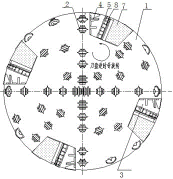 Bidirectional rotary cutter head of rock boring machine and bidirectional rotary boring method