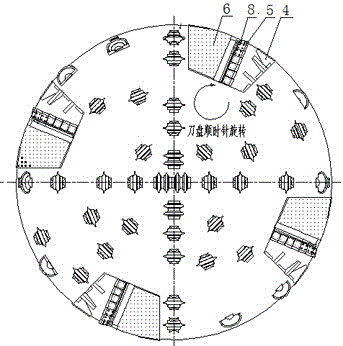 Bidirectional rotary cutter head of rock boring machine and bidirectional rotary boring method