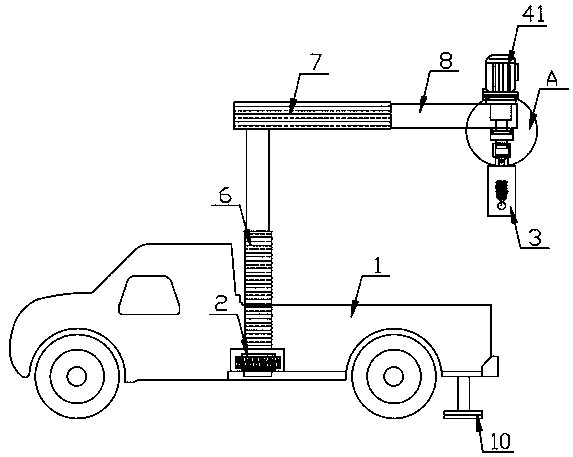 Lifting device for loading and unloading equipment for electric overhaul vehicle