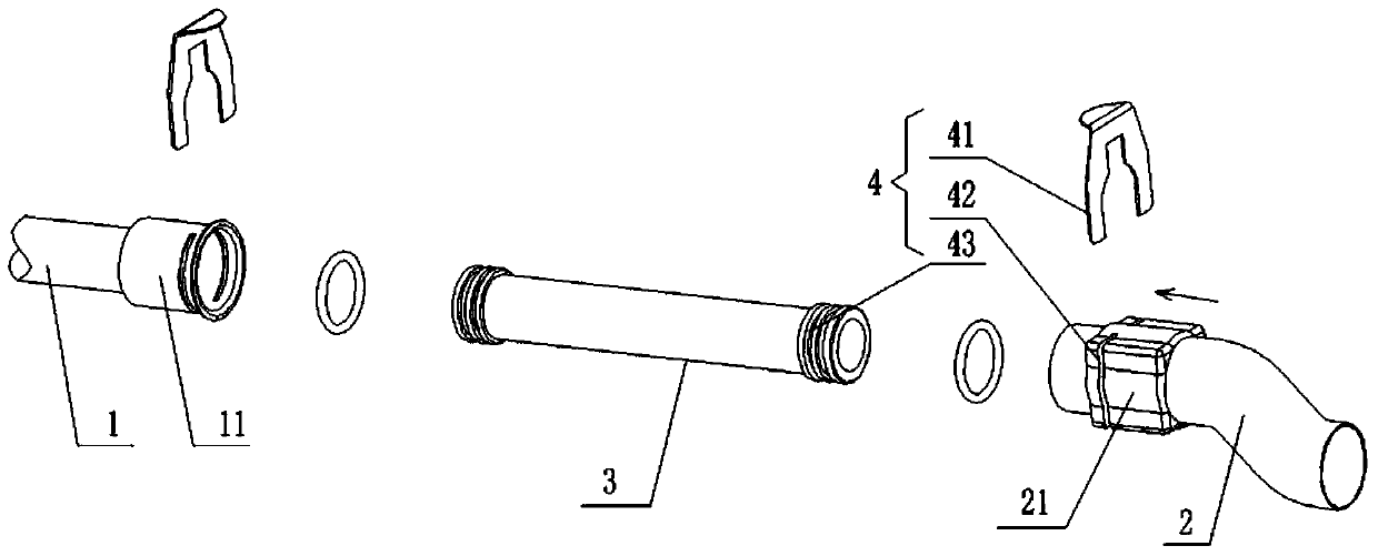 Connecting structure of plug-in pipe fitting