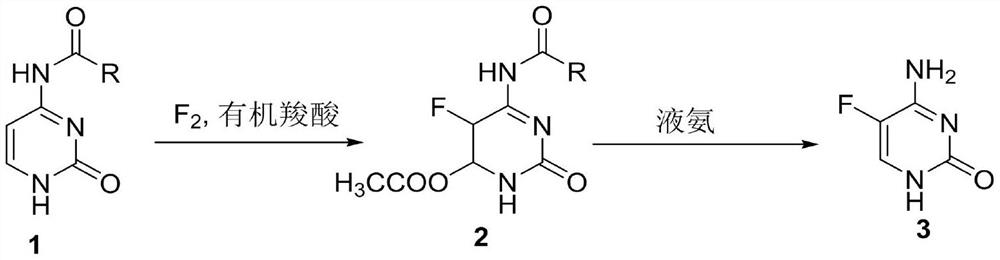 A method for synthesizing 5-fluorocytosine