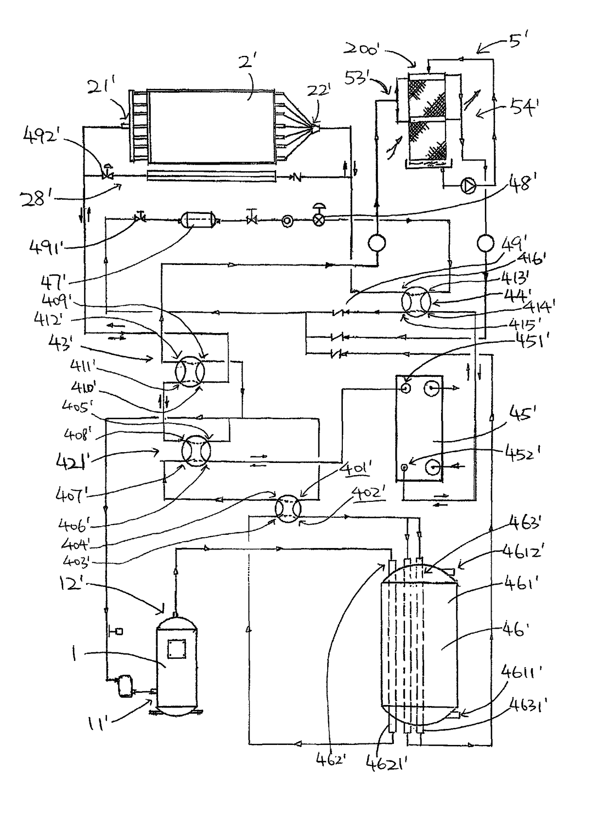 Air conditioning and heat pump system with evaporative cooling system