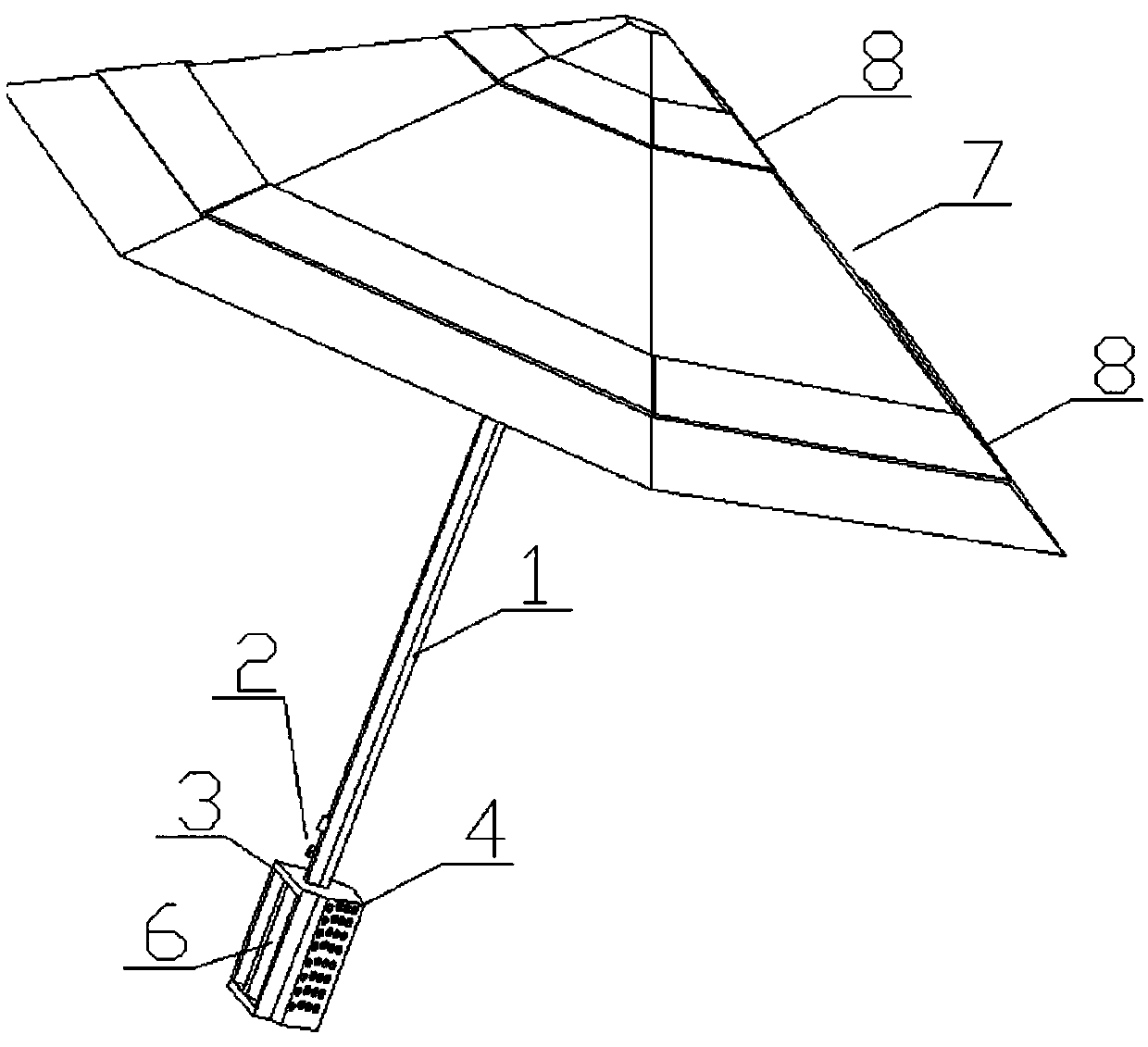 Night umbrella with lighting and reflecting functions