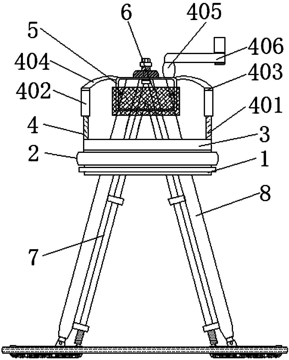 Three-opening flask washing device with cleaning range capable of being directionally controlled