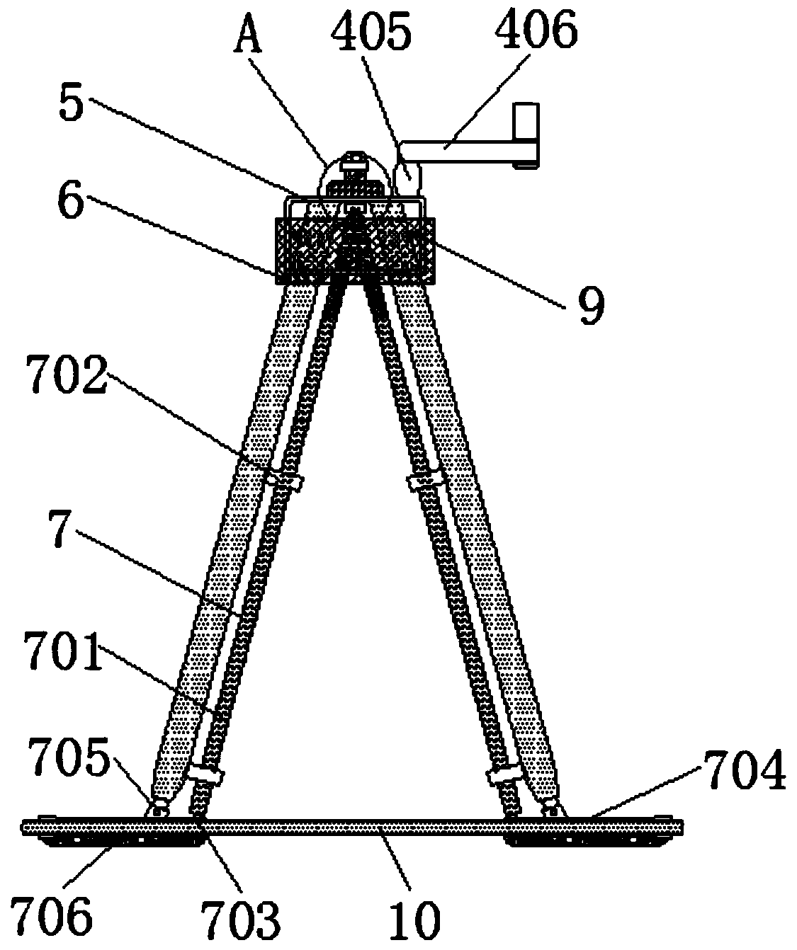 Three-opening flask washing device with cleaning range capable of being directionally controlled