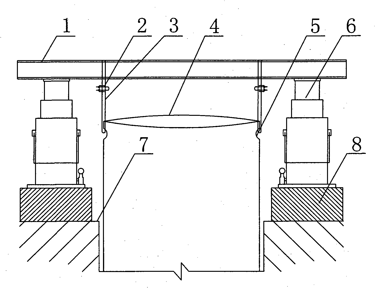 Method for jacking steel casting of bored pile by using jacks