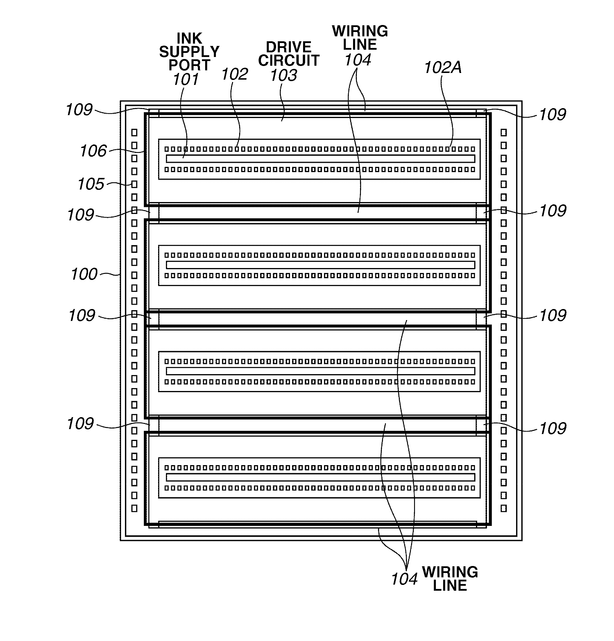 Recording element substrate and recording head including recording element substrate