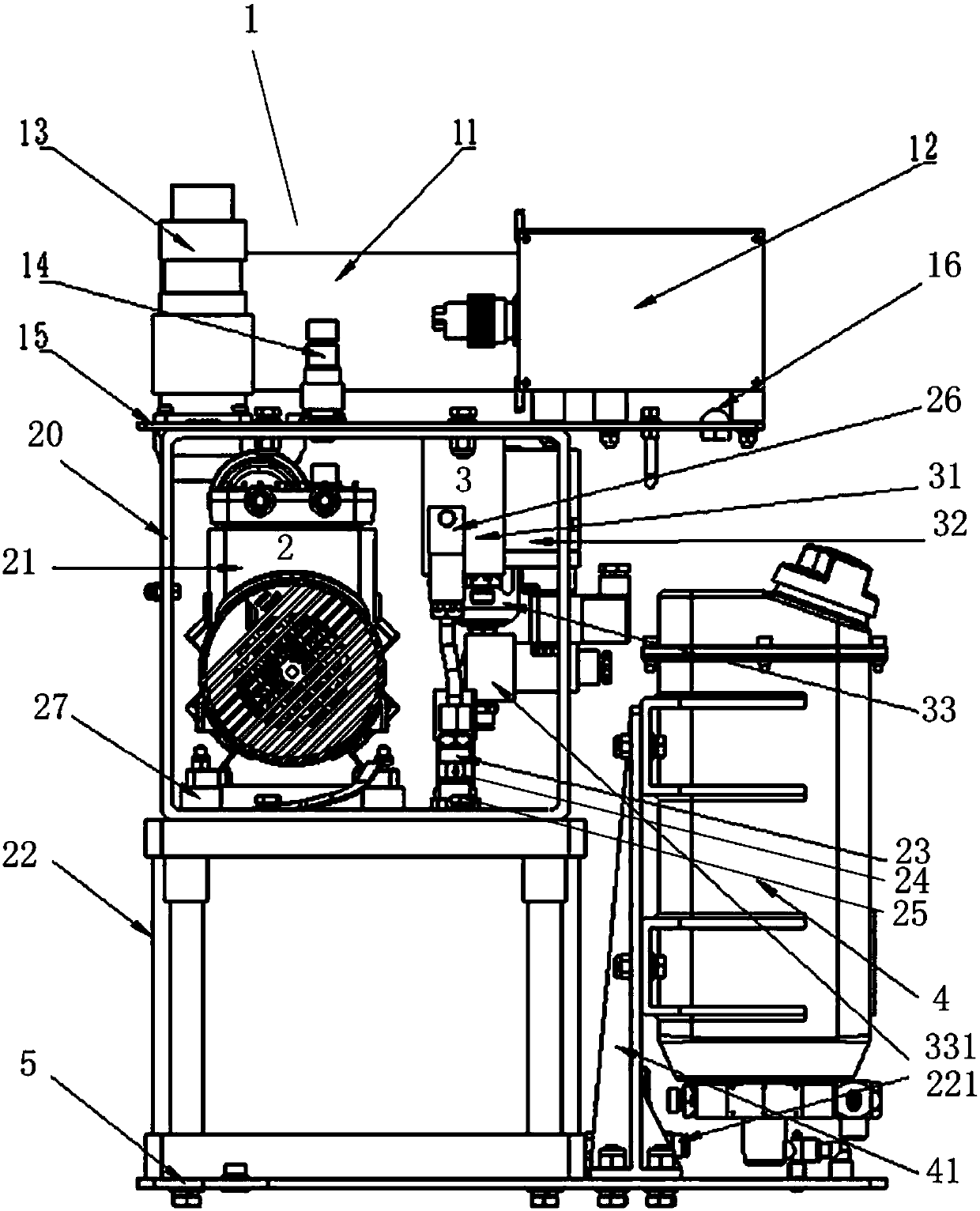 Integrated installation type rim lubricating device with air source system