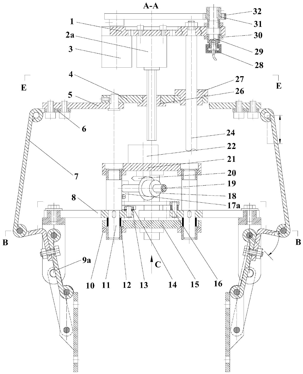 Pinching and flexible shaft drive drum tensioning belt wrapping grabbing composite mechanical hand and method