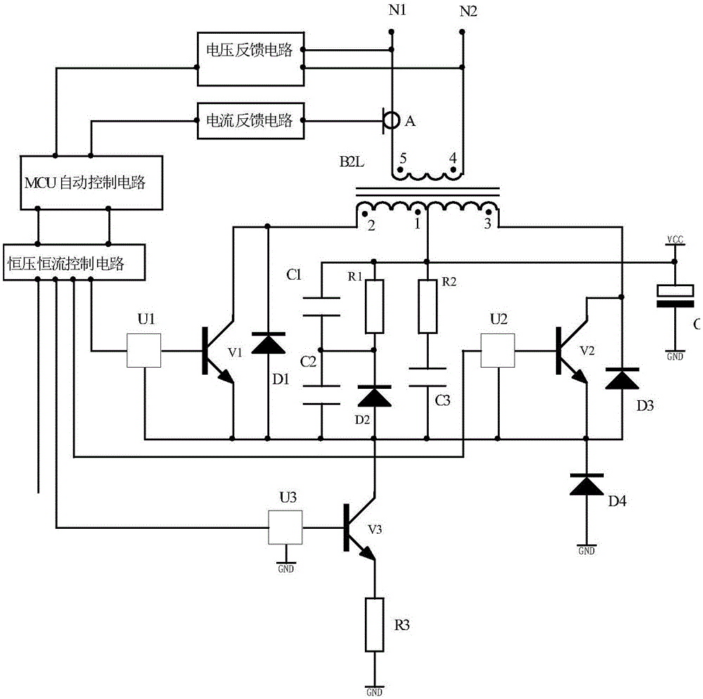 Spot welder pulse output control circuit adopting transformer to output direct current pulses