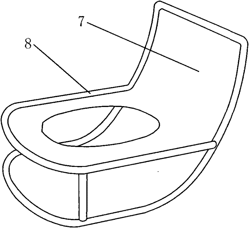 Rocking chair type on-bed toilet bowl chair