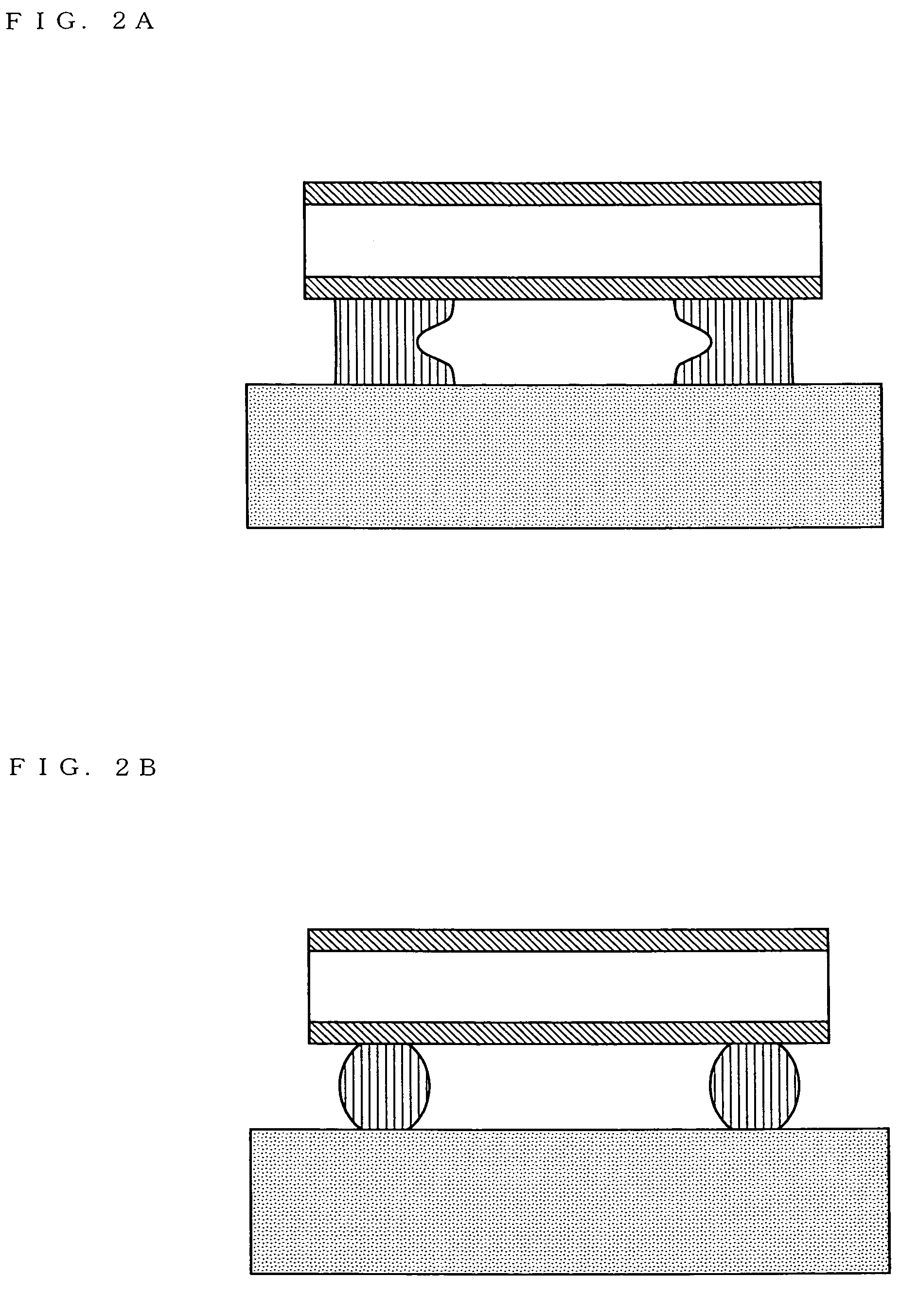 Device including piezoelectric thin film and a support having a vertical cross-section with a curvature