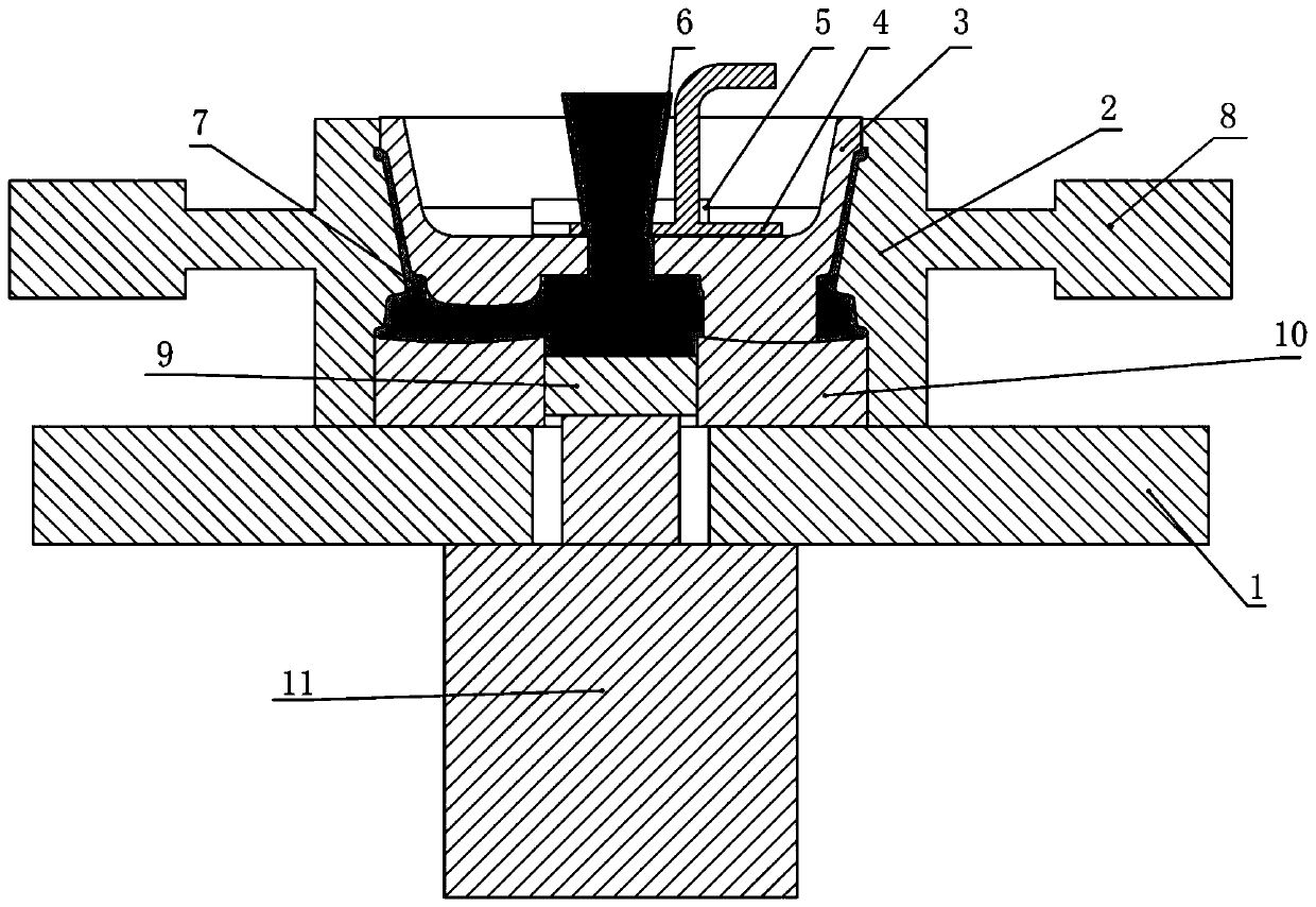 Gravity casting-liquid forging combined casting device and process