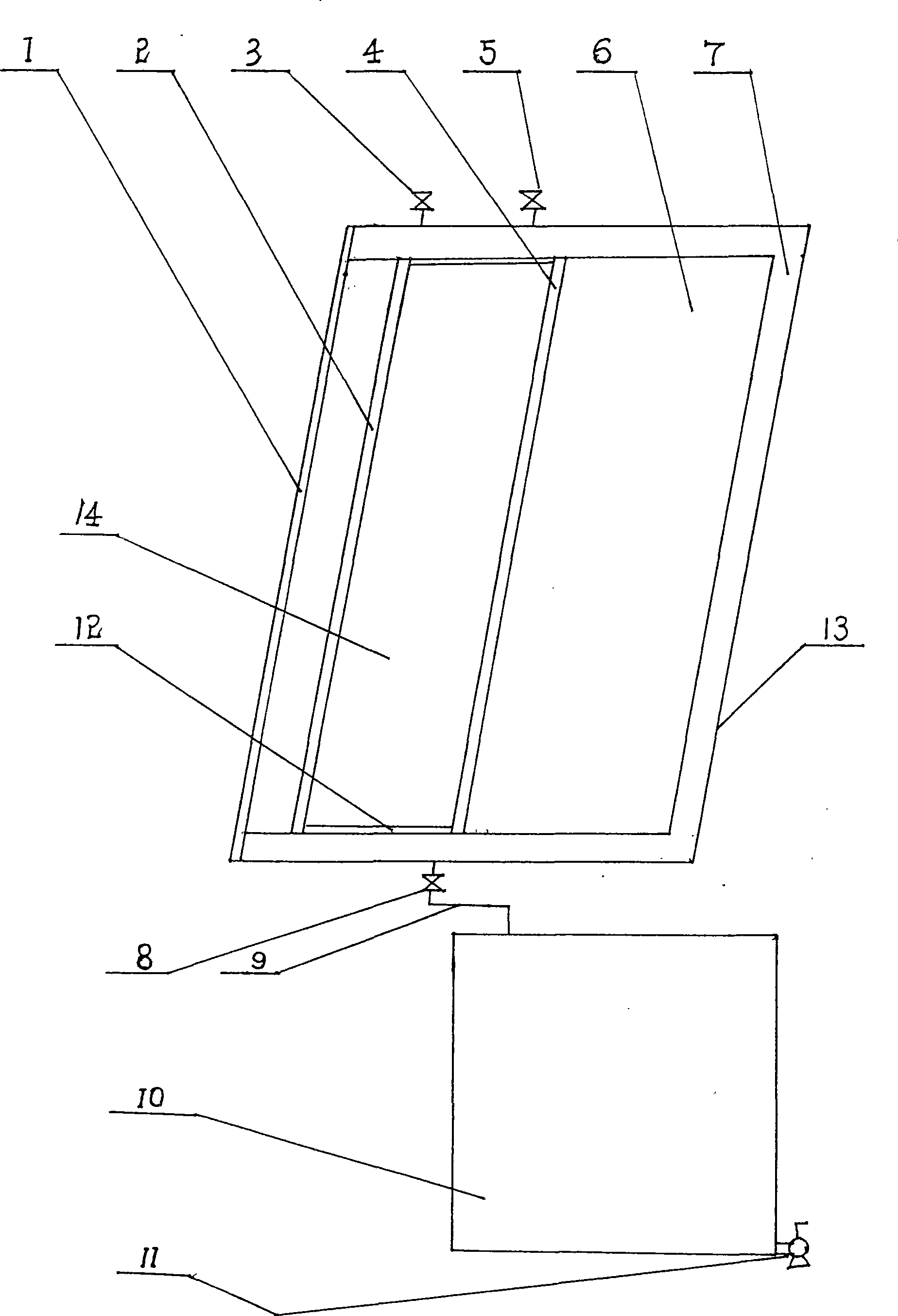 Building-integrated water container heat collection type solar energy utilization method