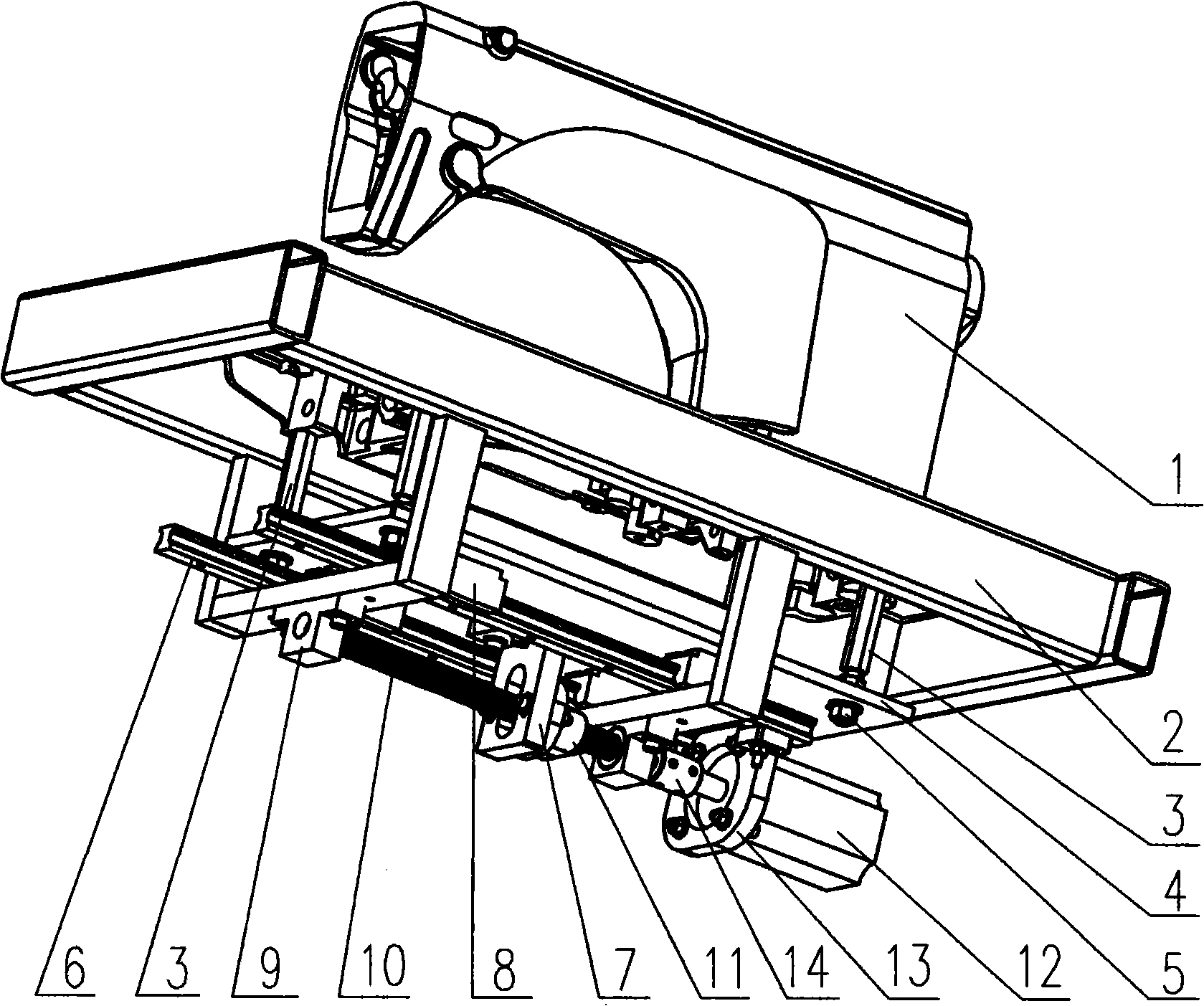 Body moveable structure of sewing machine