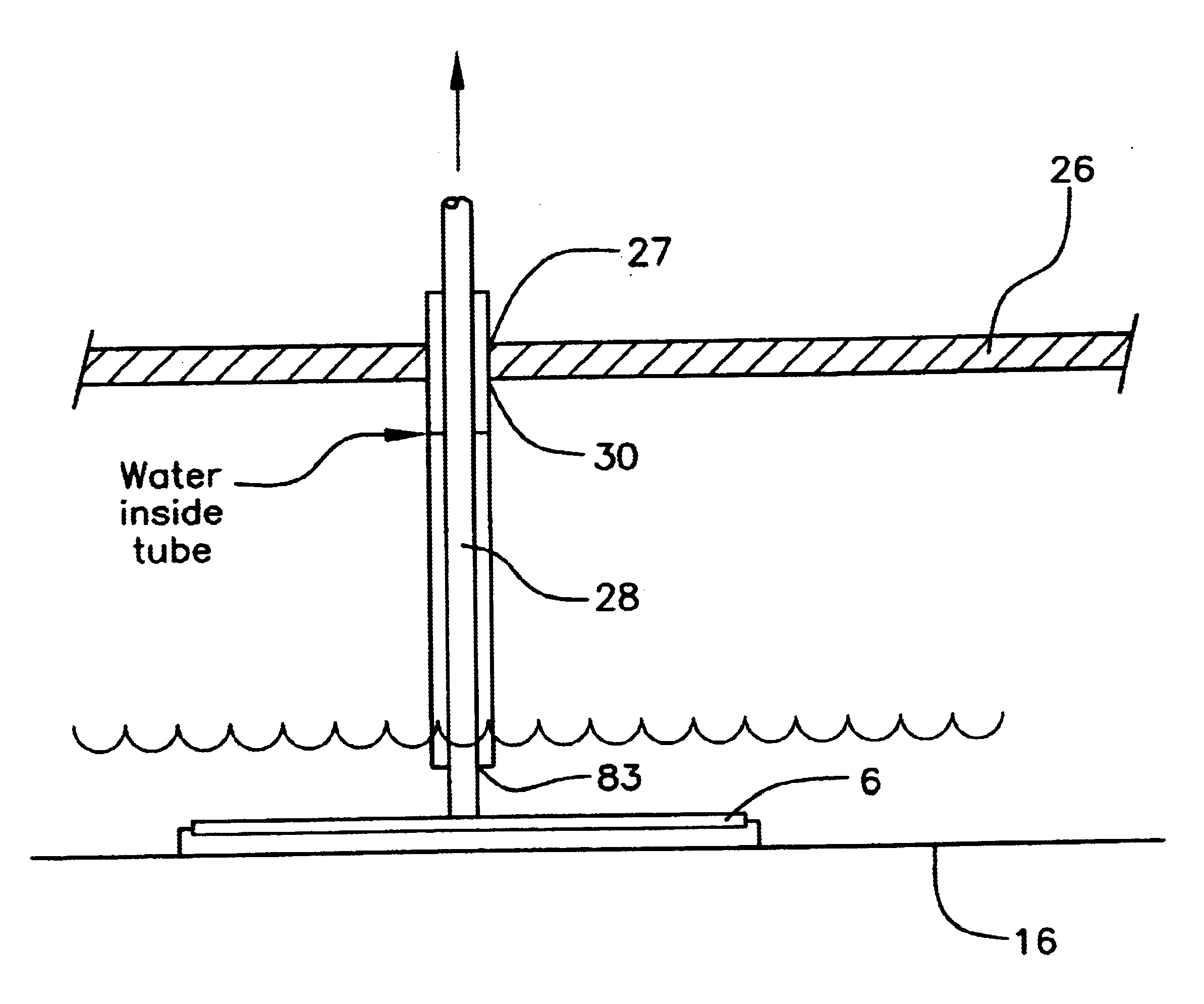 Water processing device with liquid seal