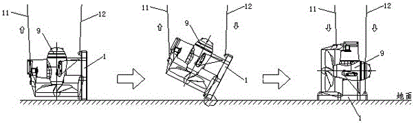 An installation device and method for an underwater part of an azimuth thruster