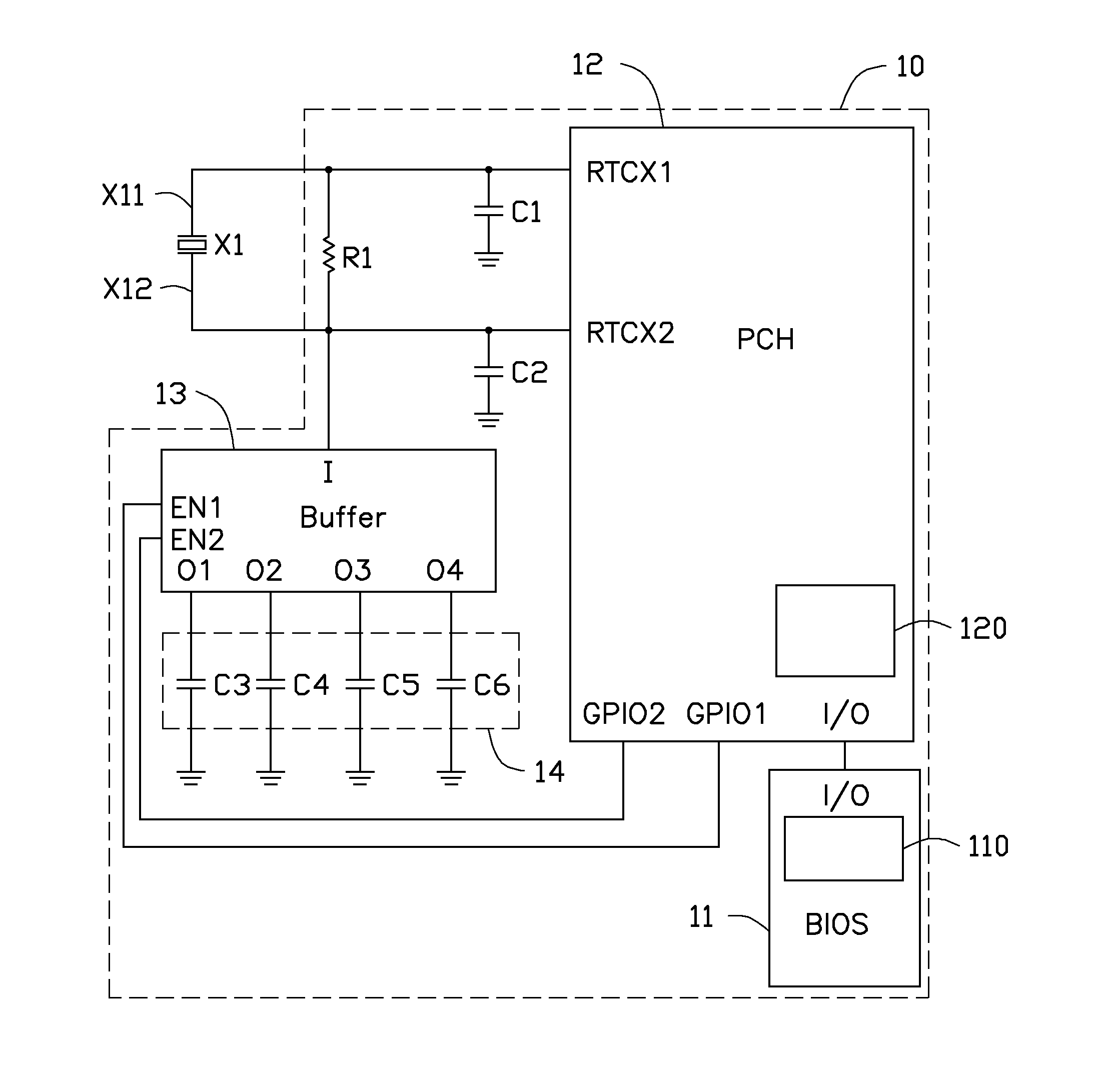 Circuit for adjusting frequency of crystal oscillator