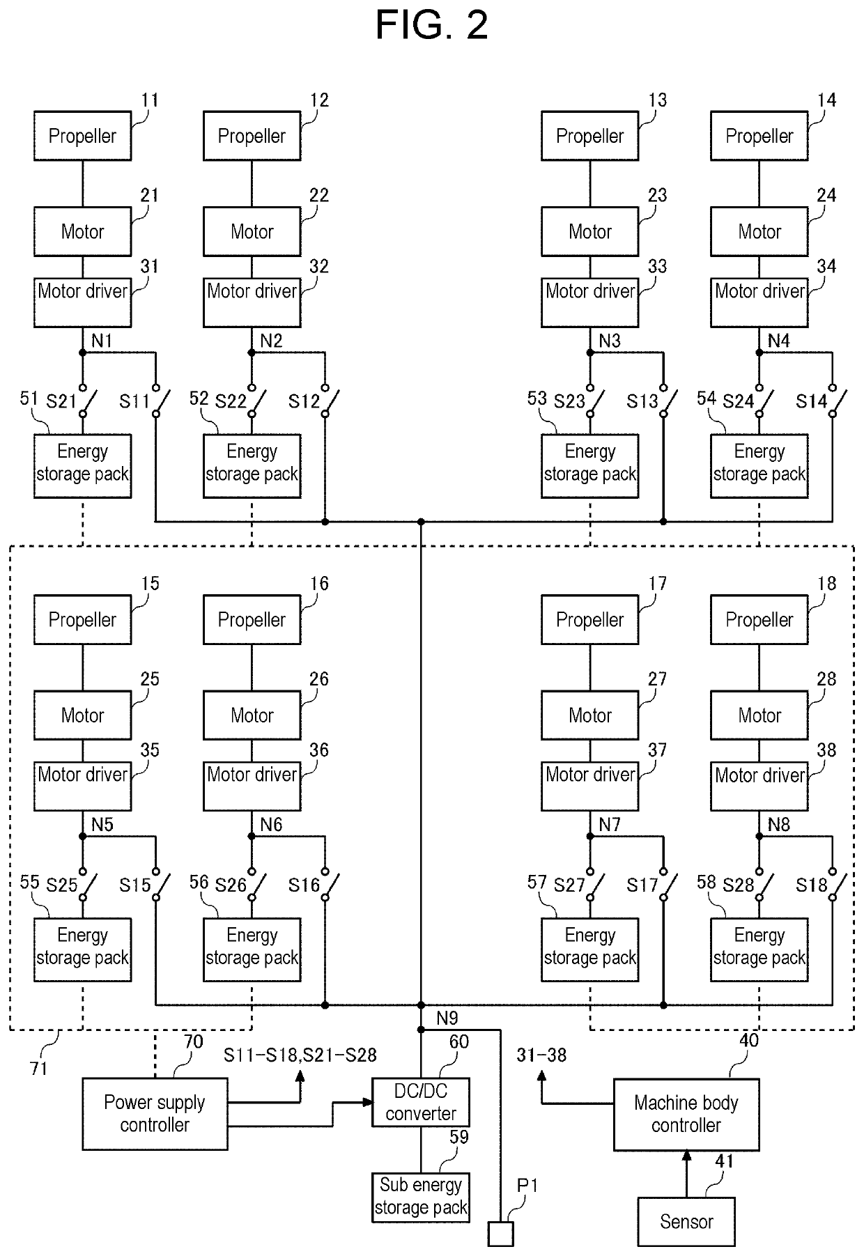 Power supply system for moving object, and aerial vehicle