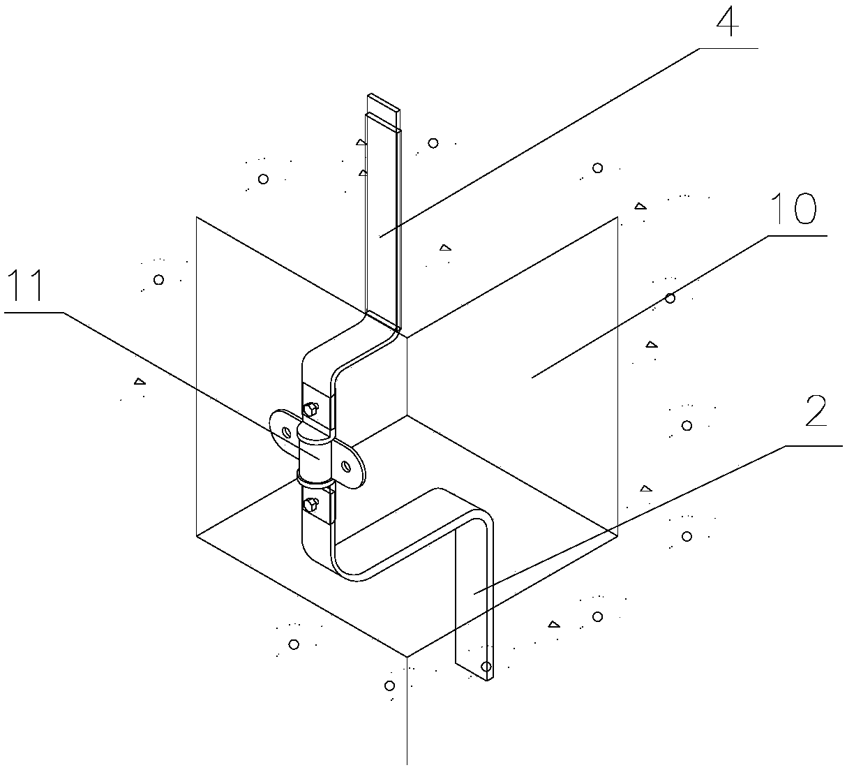 Lightning-proof ground structure for high-rise building and construction method