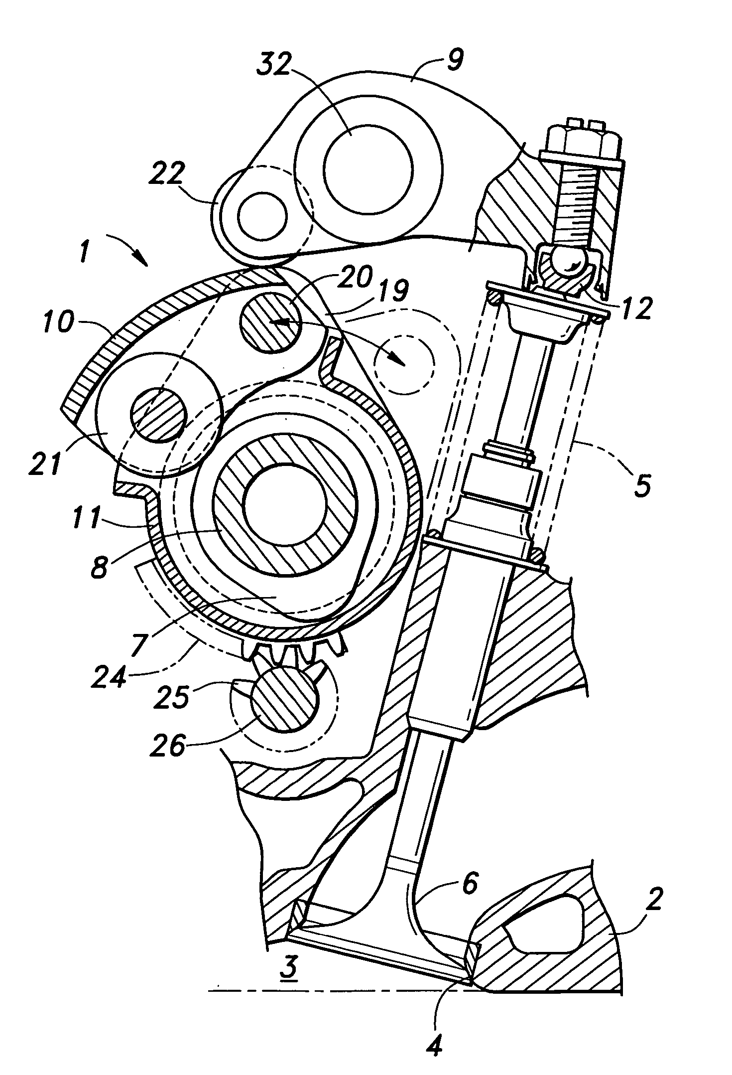 Variable valve actuating device