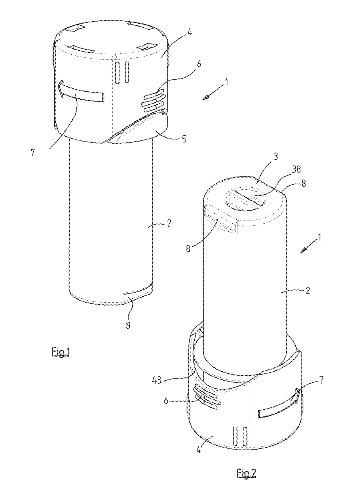 Container comprising a dispenser for goods to be packaged