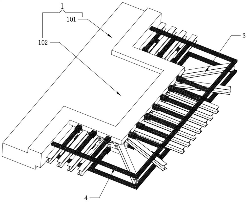 Mounting structure of steel structure cantilever balcony