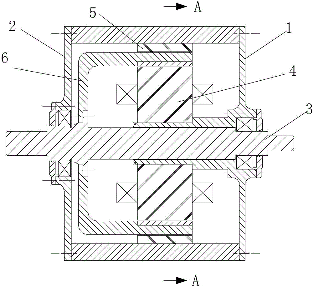 Rotor dual-side permanent-magnet type single-winding dual-stator vernier motor