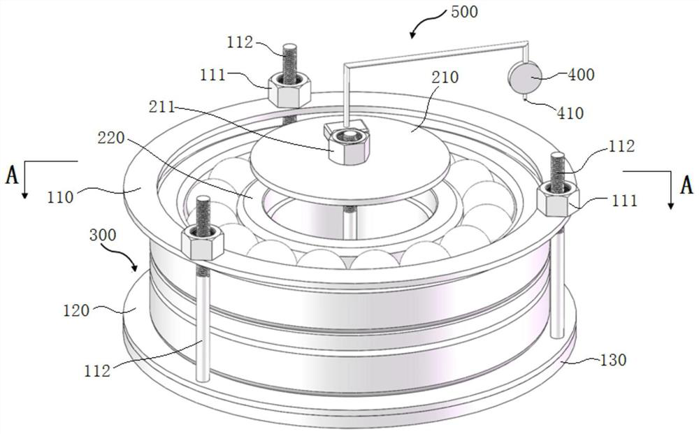 A device for measuring and adjusting thrust clearance of angular contact ball bearings
