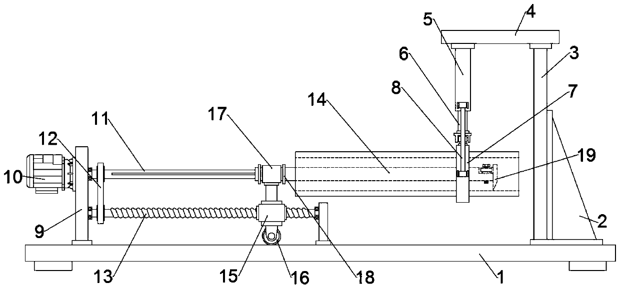 Self-propelled wire boring device for inner wall of through pipe