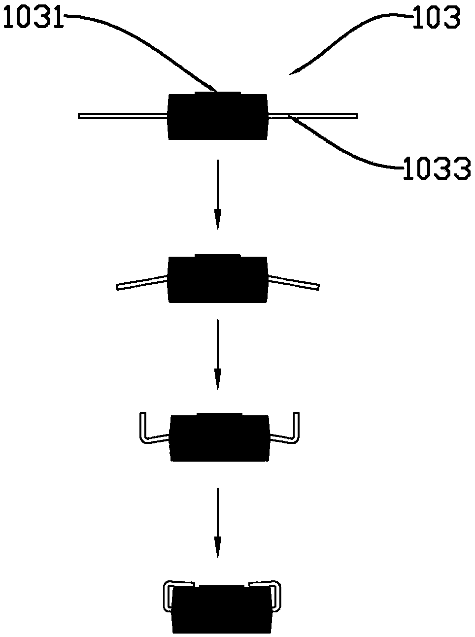 Automatic punching molding die of semiconductor product and processing method thereof