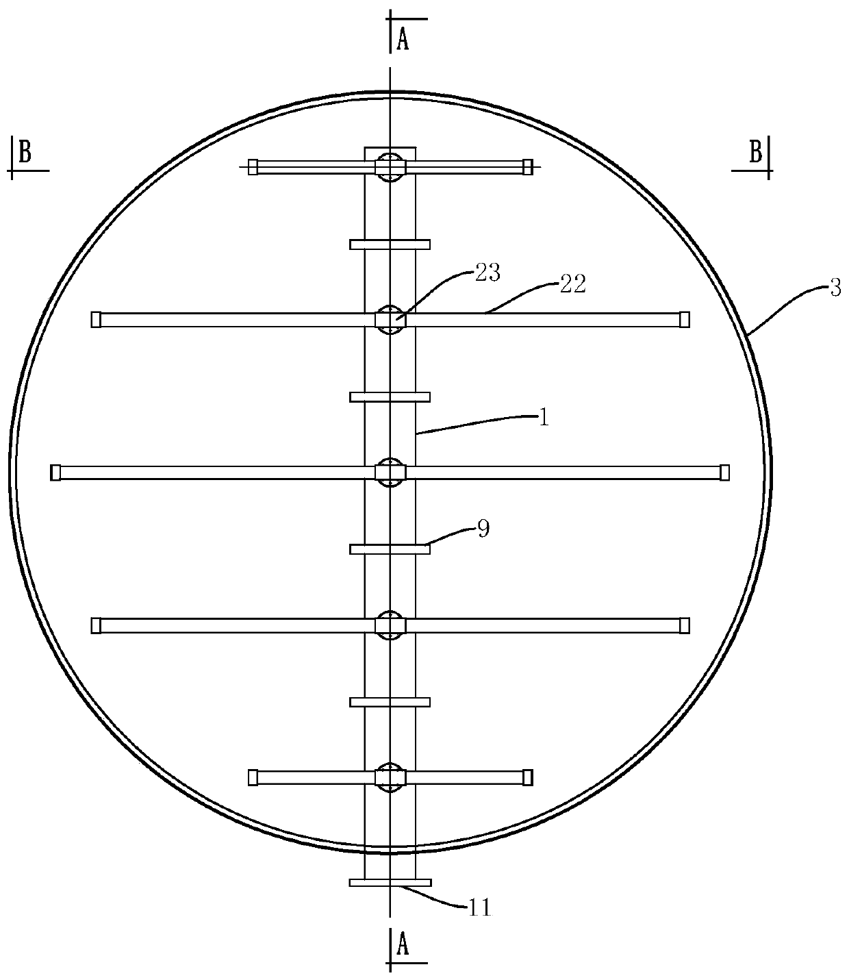 Novel biological filter tank backwashing gas distribution pipeline system and aeration biological filter tank