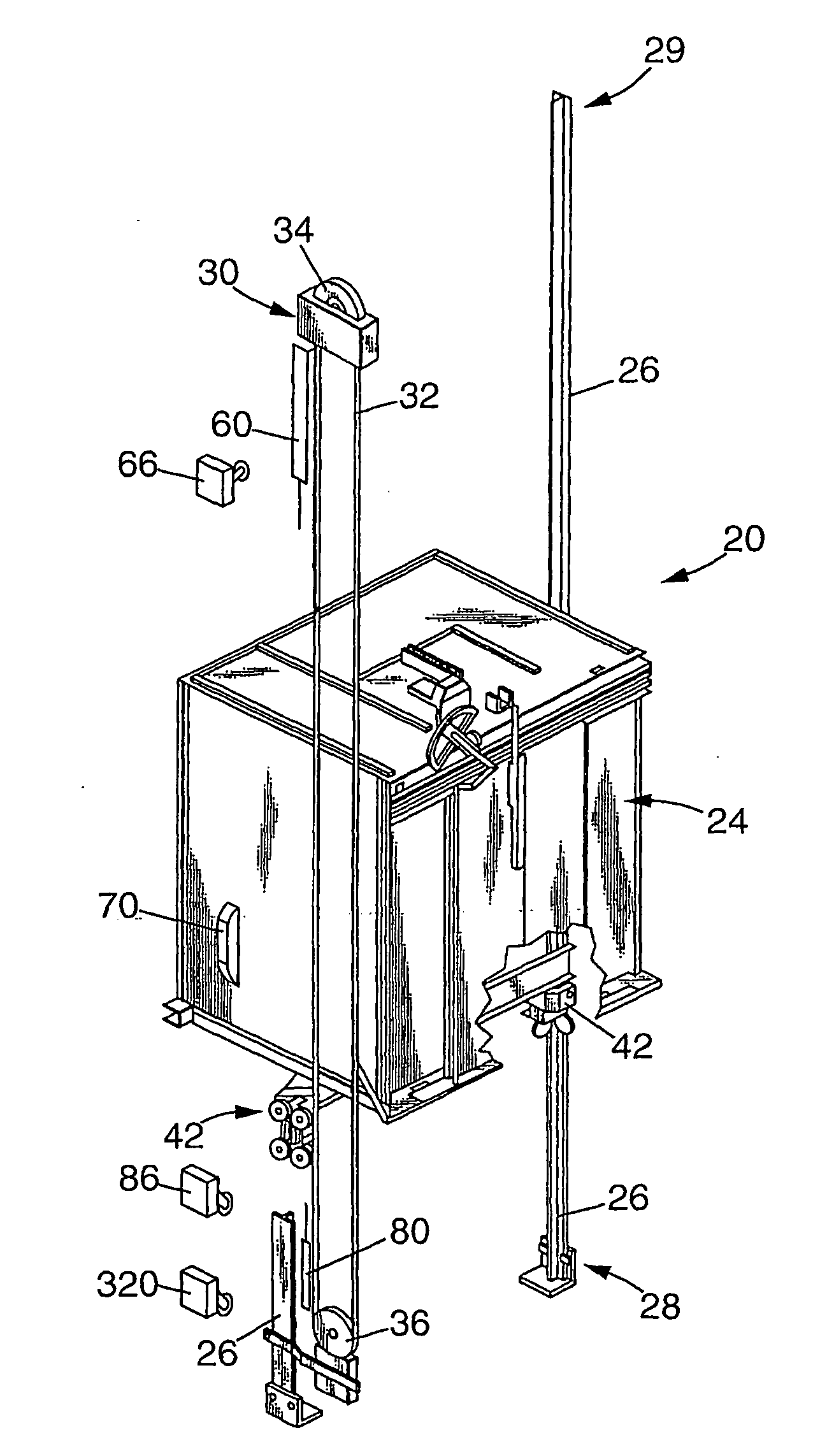 Elevator having a shallow pit and/or a low overhead