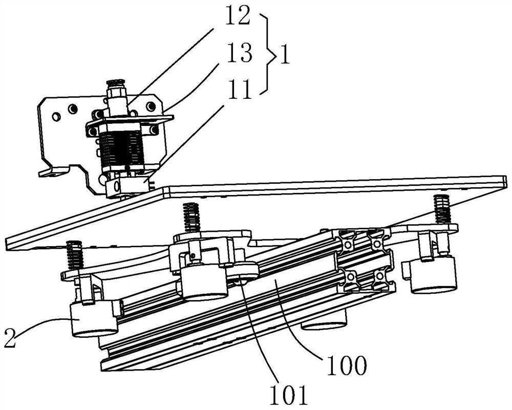 3D printer leveling device and leveling method based on motor