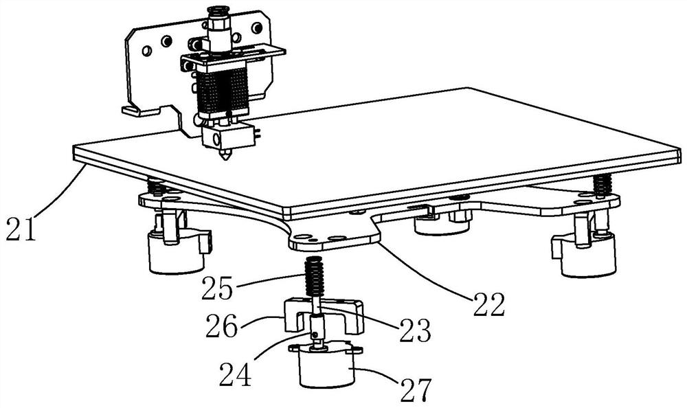 3D printer leveling device and leveling method based on motor