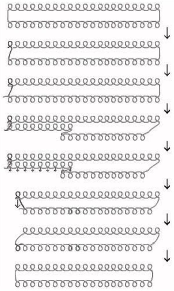 A knitting method with variable narrowing before and after full molding and its formed fabric