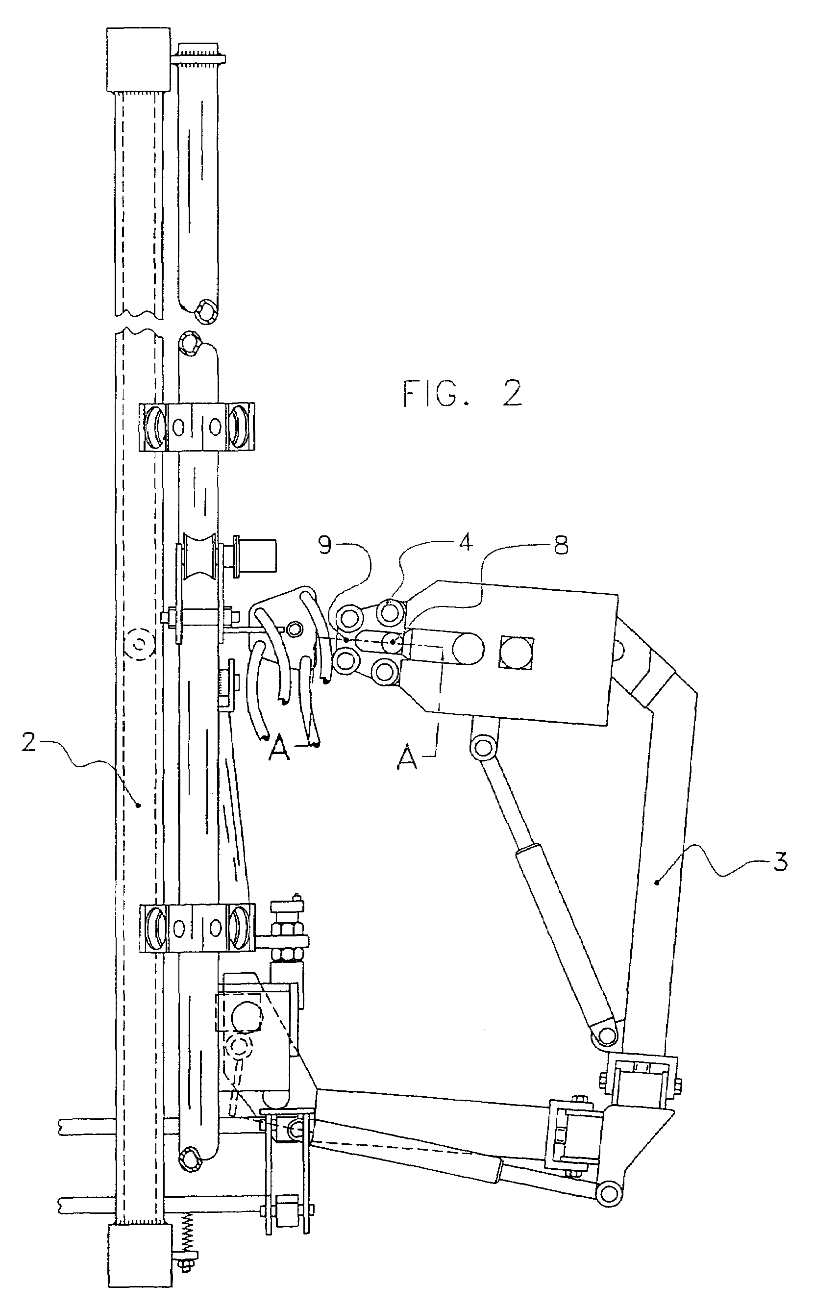 Device and method for determining teat positions