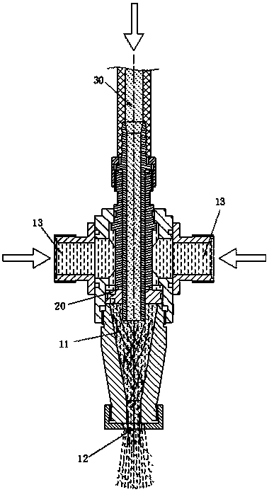 Spiral-flow type spraying structure and spray gun thereof