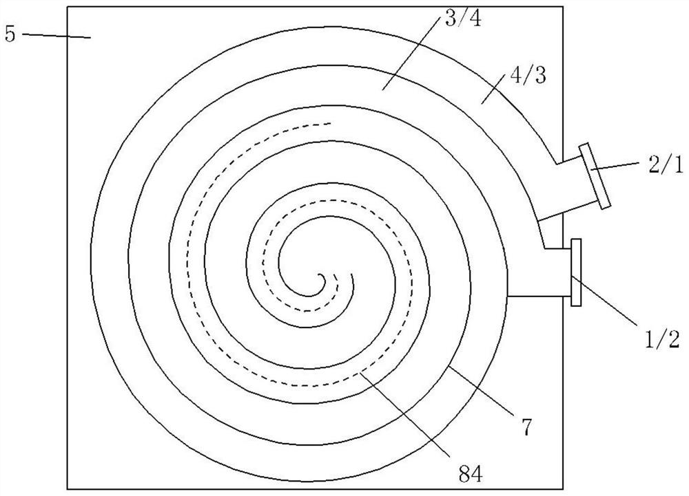 Coiled plate type self-heating catalytic oxidizer