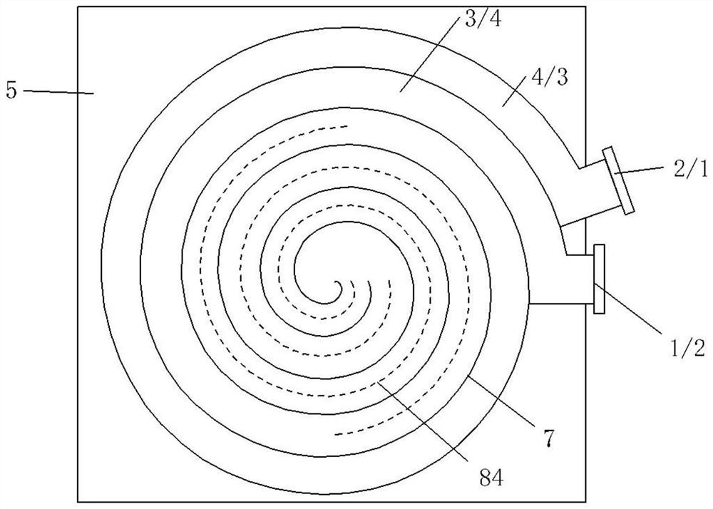 Coiled plate type self-heating catalytic oxidizer