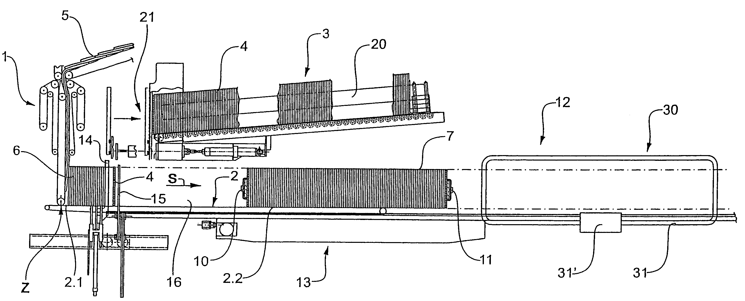 Method and device for forming horizontal stacks of printed products and securing said stacks with straps