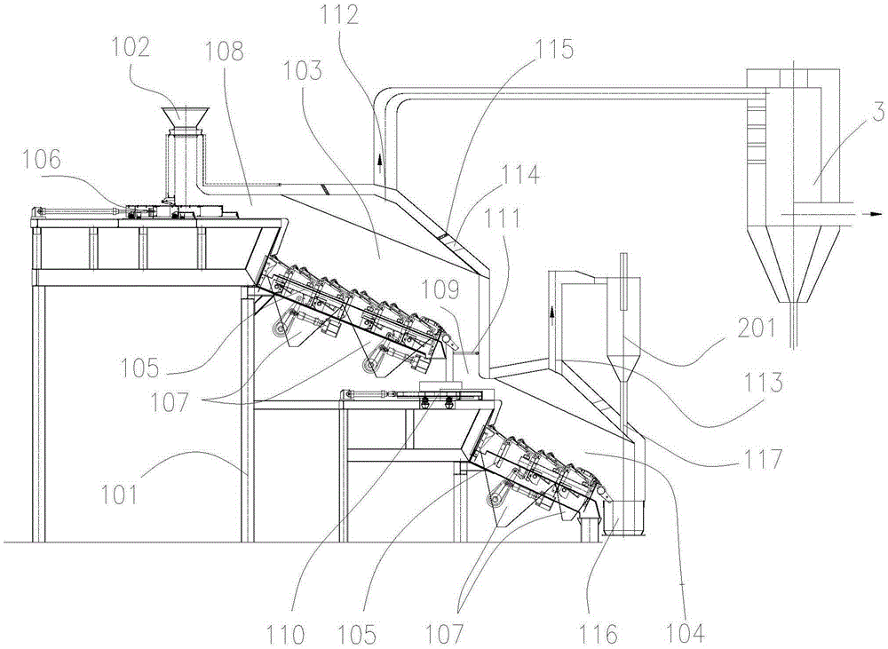 Mechanical grate type waste gasifying incinerator and processing method thereof