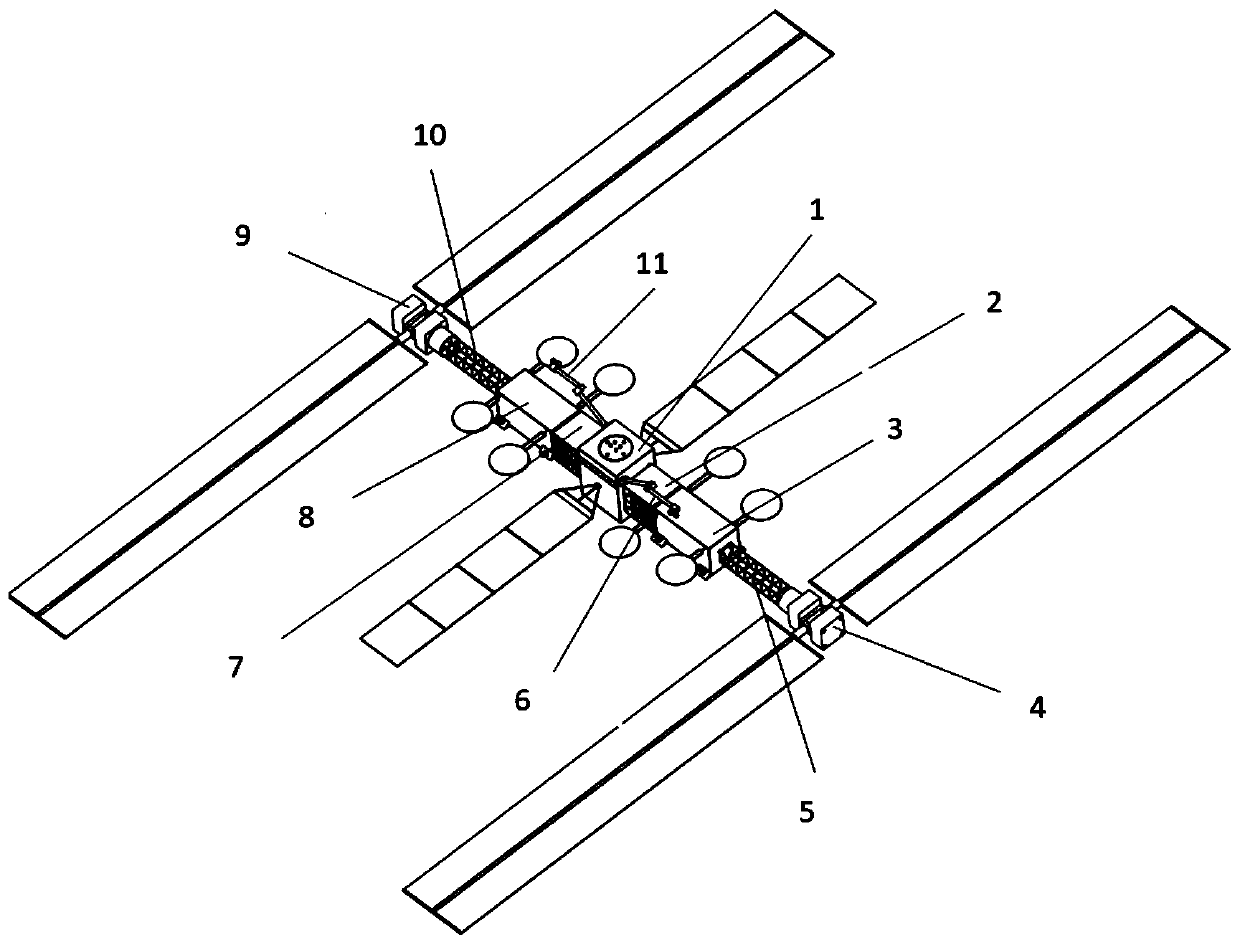 Stationary orbit ultra-large type assembling satellite platform configuration and assembling method