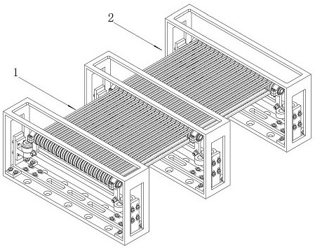 A device for moving and loading trays of an automatic chip inserter