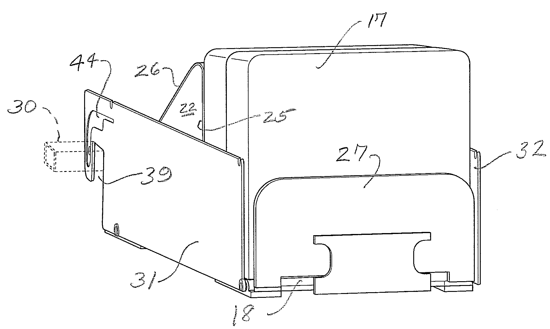 Width-adjustable product display tray with novel mounting arrangement