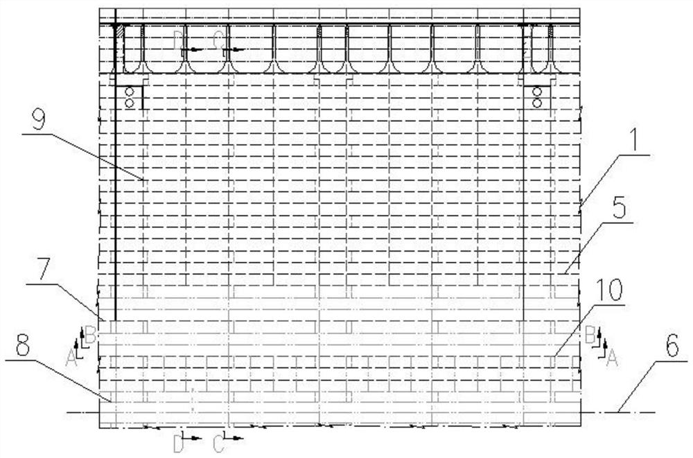 Bottom structure of a container ship with concentrated arrangement of ...