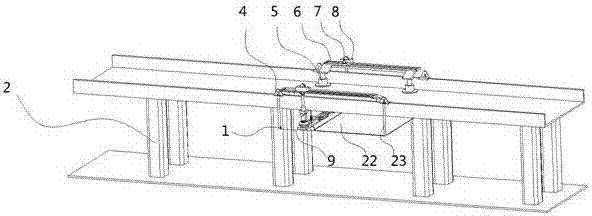 Bridge bottom surface coating device and construction method thereof