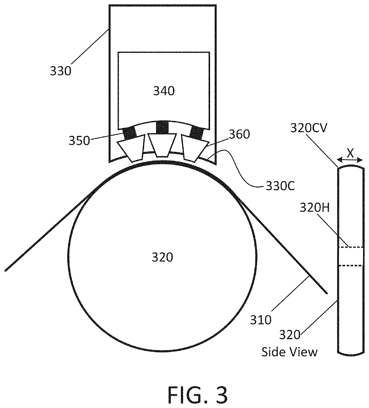 Active spacing control for contactless tape recording