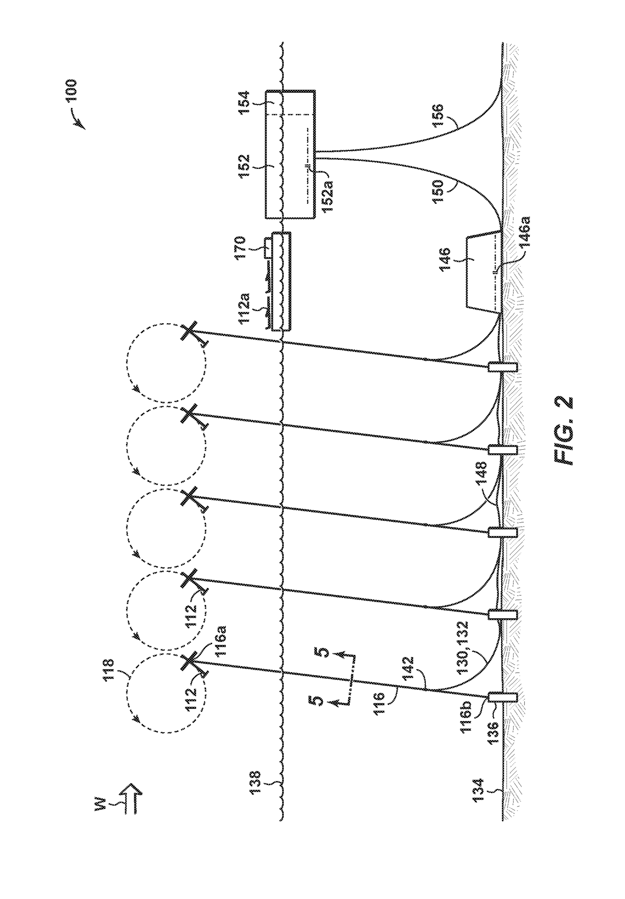 Systems and Methods for Offshore Power Generation Using Airborne Power Generating Craft Tethered to a Floating Structure