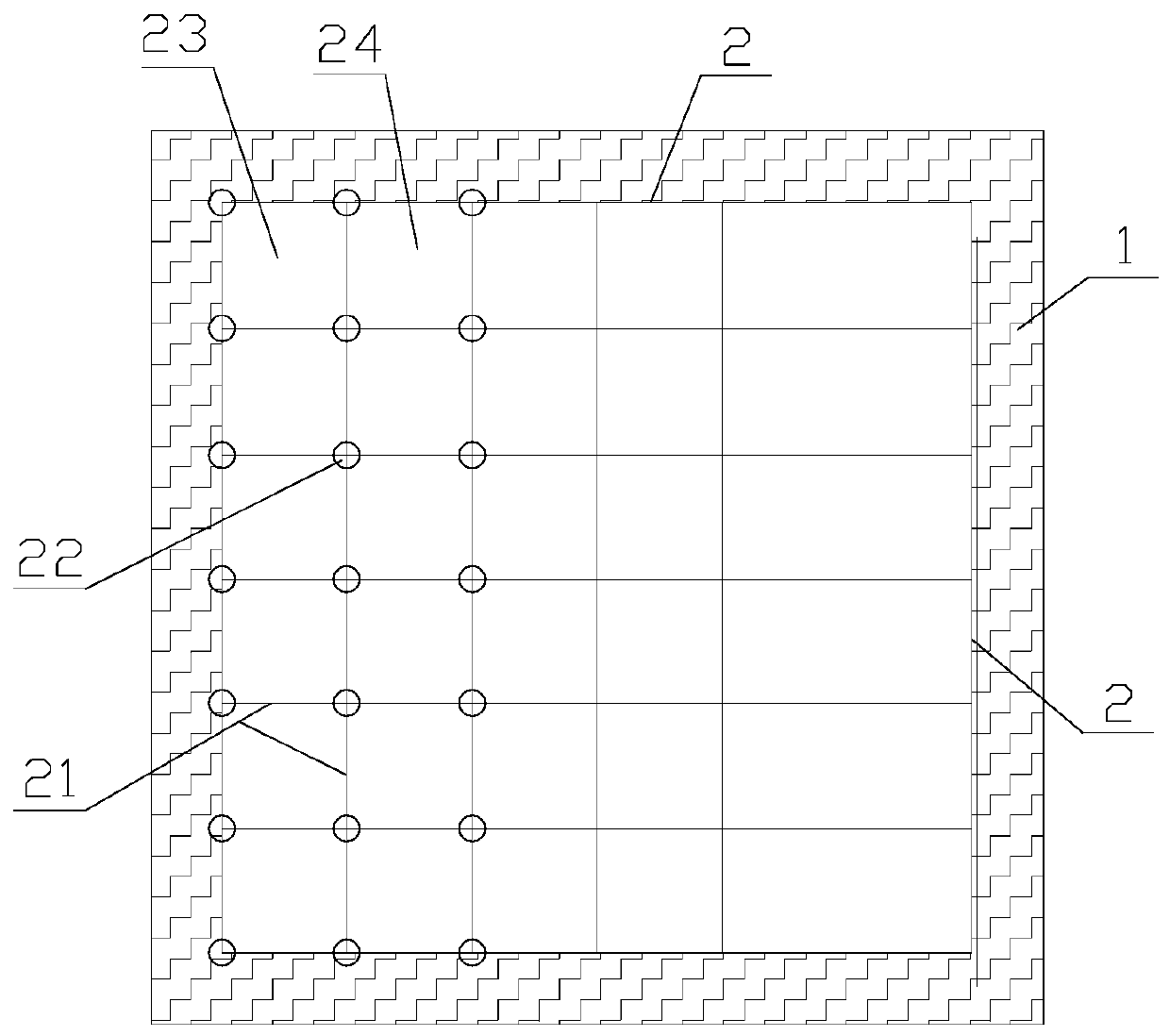 Reinforced concrete bottom plate cutting method based on wire saw process